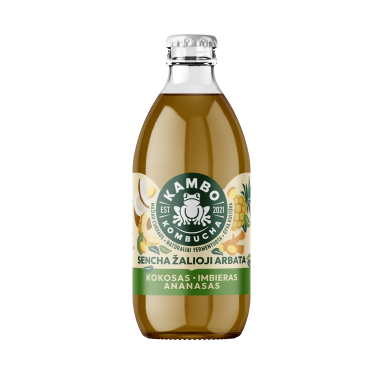 Kombuča KAMBO KOMBUCHA, su ananasais, kokosais ir imbieru, 0,33 l