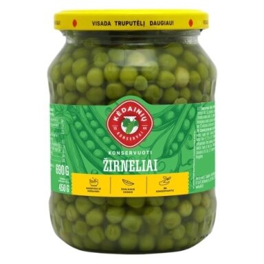 Konservuoti žalieji žirneliai, 690/450 g Konservuoti žalieji žirneliai, 690/450 g