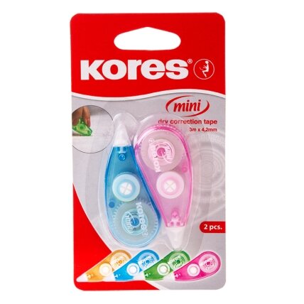 Koreguoklis KORES MINI, 4,2 mm x 3 m, 2 vienetai, spalvoti korpusai 2