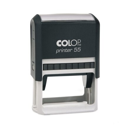 Korpusas COLOP PRINTER 55, juodas korpusas su mėlyna pagalvėle Korpusas COLOP PRINTER 55, juodas korpusas su mėlyna pagalvėle