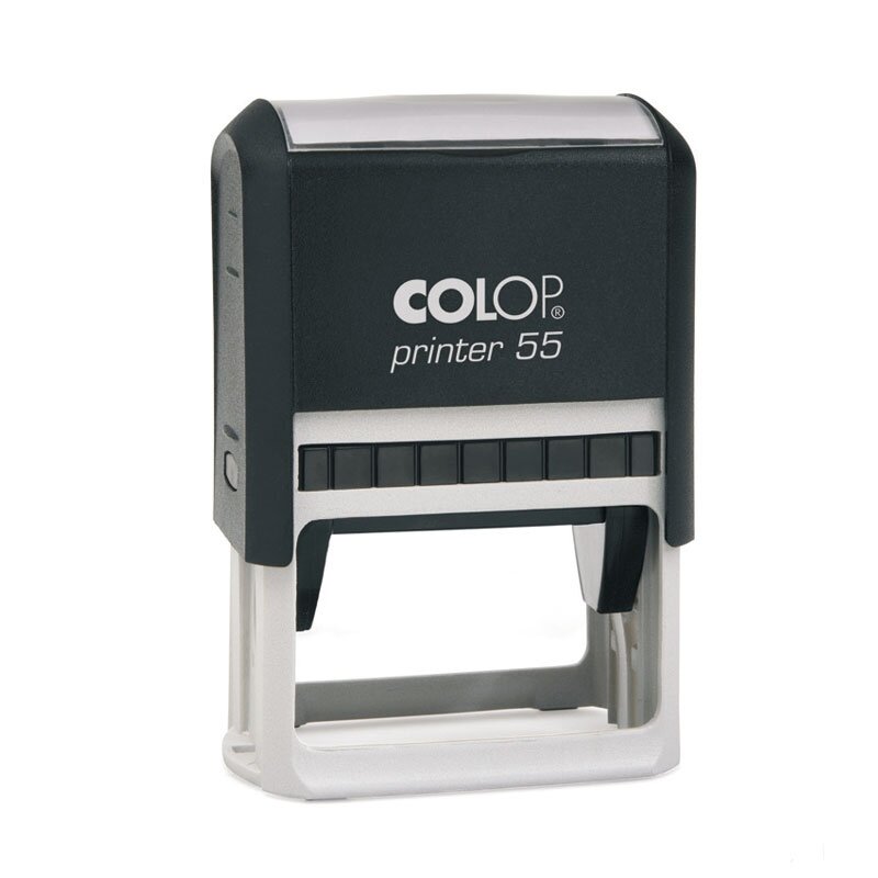 Korpusas COLOP PRINTER 55, juodas korpusas su mėlyna pagalvėle Korpusas COLOP PRINTER 55, juodas korpusas su mėlyna pagalvėle