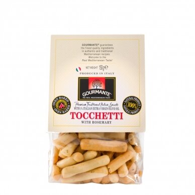 Krekeriai Tocchetti GOURMANTE, su rozmarinais, 150 g