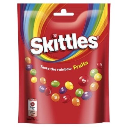 Kramtomieji saldainiai SKITTLES vaisių skonio traškiame cukruas glajuje 152g Kramtomieji saldainiai SKITTLES vaisių skonio traškiame cukruas glajuje 152g