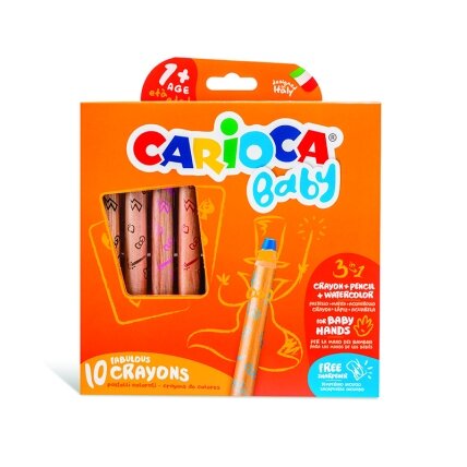 Kreidelės mažyliams CARIOCA BABY 3in1 1+, 10 vnt. Kreidelės mažyliams CARIOCA BABY 3in1 1+, 10 vnt.
