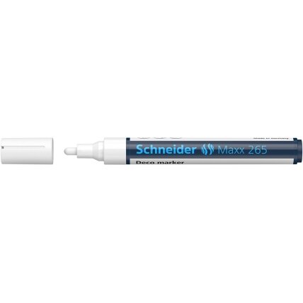 Kreidinis žymeklis SCHNEIDER Deco Marker Maxx 265, 2-3mm, balta 1 Kreidinis žymeklis SCHNEIDER Deco Marker Maxx 265, 2-3mm, balta 1