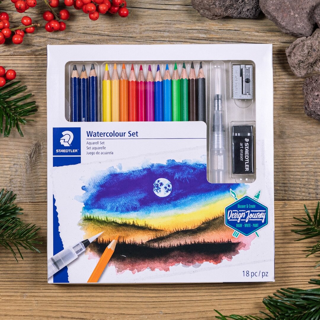 Kūrybinis rinkinys STAEDTLER 146 10C, 12 spalvotų pieštukų + 3 grafitiniai pieštukai, vandens teptukas, drožtukas 1 Kūrybinis rinkinys STAEDTLER 146 10C, 12 spalvotų pieštukų + 3 grafitiniai pieštukai, vandens teptukas, drožtukas 1
