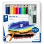 Kūrybinis rinkinys STAEDTLER 146 10C, 12 spalvotų pieštukų + 3 grafitiniai pieštukai,  vandens teptukas, drožtukas