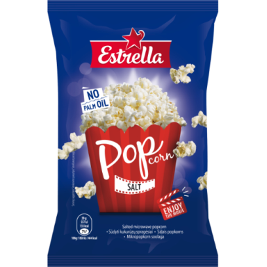 Kukurūzų spragėsiai ESTRELLA, su druska, 90 g