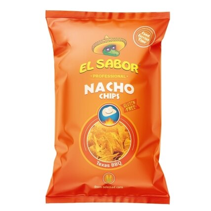 Kukurūzų traškučiai EL SABOR, BBQ skonio, 425 g Kukurūzų traškučiai EL SABOR, BBQ skonio, 425 g