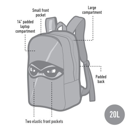 Kuprinė, ZIPIT Ninja Backpack, ZNINJ-BK, Juodos sp 15 Kuprinė, ZIPIT Ninja Backpack, ZNINJ-BK, Juodos sp 15