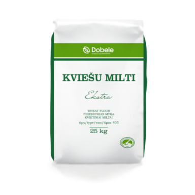 Kvietiniai miltai EKSTRA, 405D, 25 kg Kvietiniai miltai EKSTRA, 405D, 25 kg
