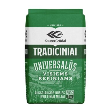 Kvietiniai miltai KAUNO GRŪDAI, 550C, 5 kg