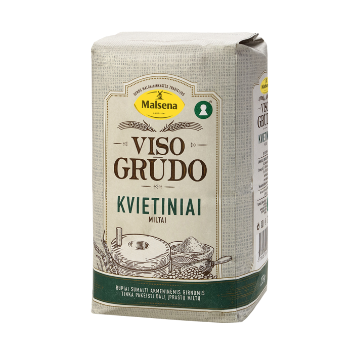 Kvietiniai miltai VISO GRŪDO, 1.75 kg