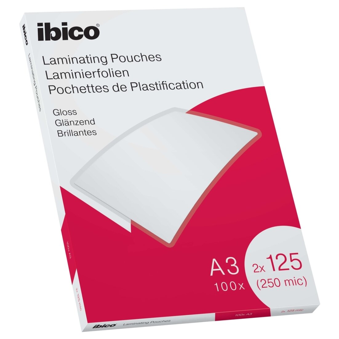 Laminavimo vokeliai Ibico, A3, 303x426 mm, 125 mik., blizgūs, 100 vnt. 1 Laminavimo vokeliai Ibico, A3, 303x426 mm, 125 mik., blizgūs, 100 vnt. 1