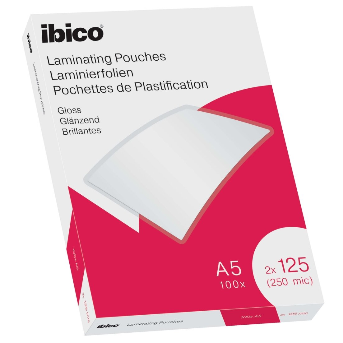 Laminavimo vokeliai Ibico, A5, 154x216 mm, 125 mik., blizgūs, 100 vnt. Laminavimo vokeliai Ibico, A5, 154x216 mm, 125 mik., blizgūs, 100 vnt.