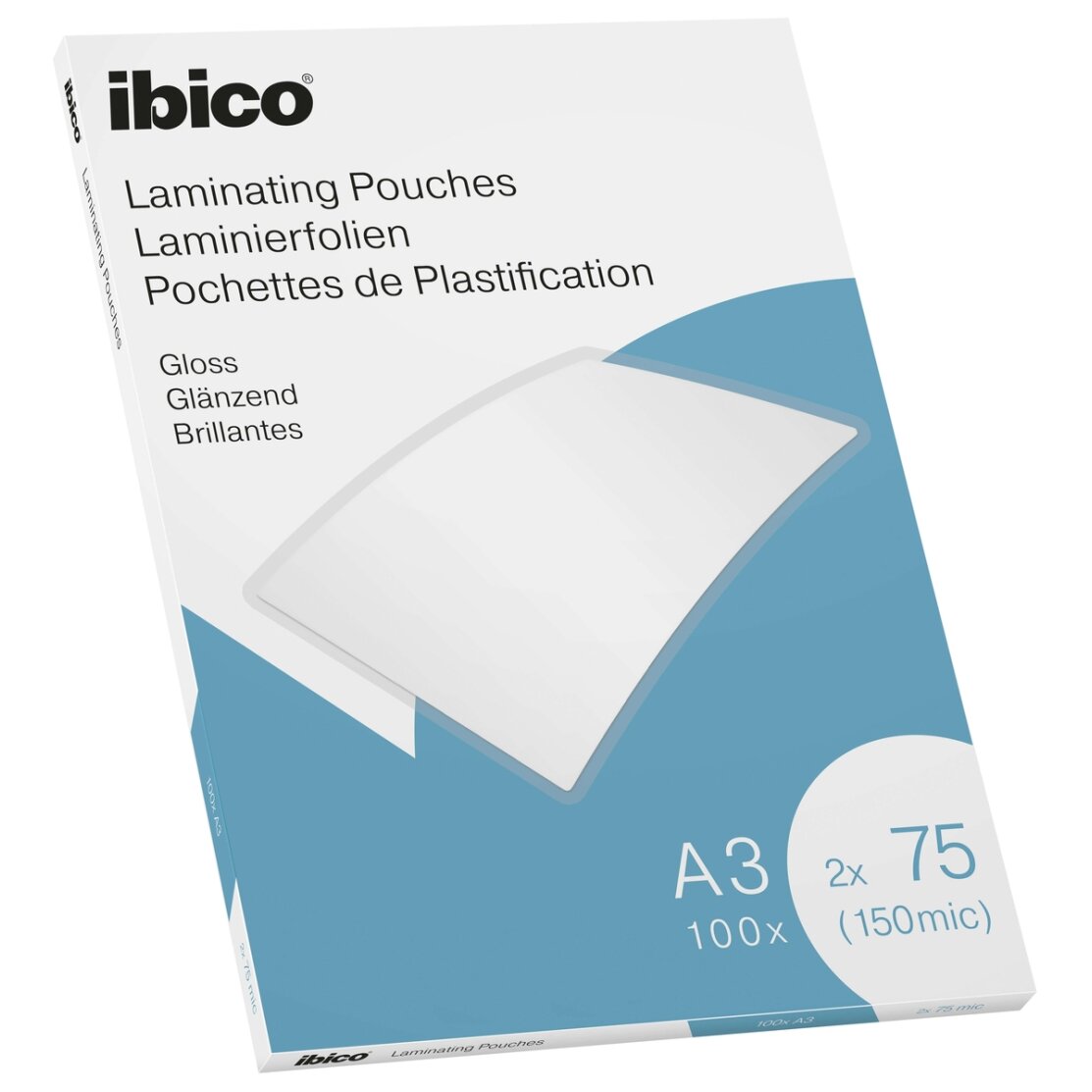 Laminavimo vokeliai Ibico, A3, 303x426 mm, 75 mik., blizgūs, 100 vnt. 1 Laminavimo vokeliai Ibico, A3, 303x426 mm, 75 mik., blizgūs, 100 vnt. 1