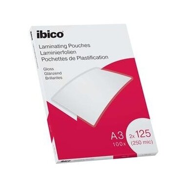 Laminavimo vokeliai Ibico, A3, 303x426 mm, 125 mik., blizgūs, 100 vnt. Laminavimo vokeliai Ibico, A3, 303x426 mm, 125 mik., blizgūs, 100 vnt.