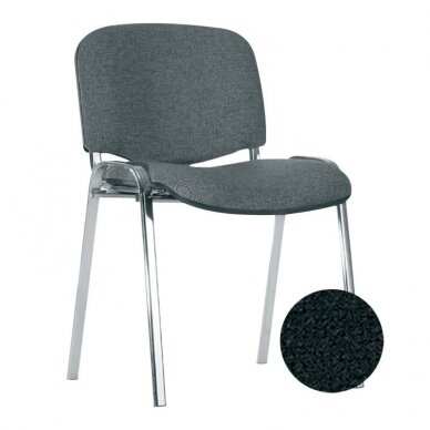 Lankytojų kėdė NOWY STYL ISO, chromuota, odos pakaitalas, V-4, juoda sp. 1