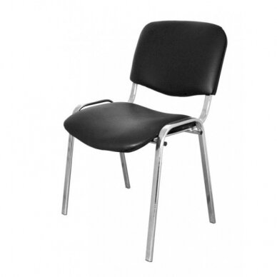 Lankytojų kėdė NOWY STYL ISO, chromuota, odos pakaitalas, V-4, juoda sp. 2
