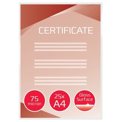Laminavimo vokeliai GBC, A4, 75 mik., blizgūs, 25 vnt. Laminavimo vokeliai GBC, A4, 75 mik., blizgūs, 25 vnt.