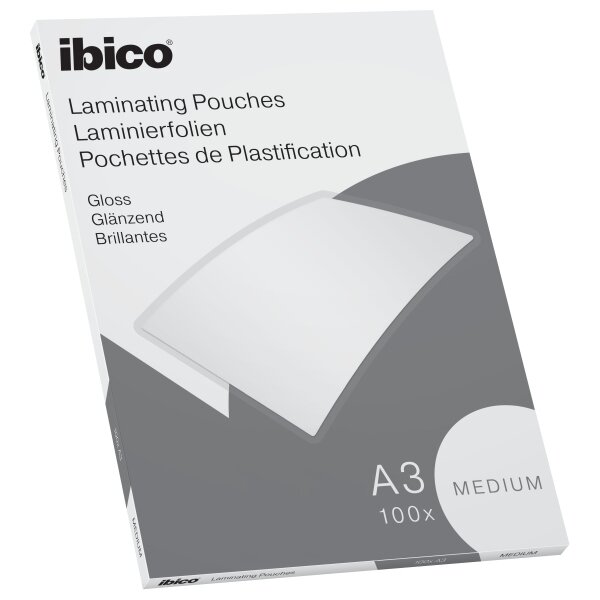 Laminavimo vokeliai Ibico Basics, A3, 100 mic, blizgūs, 100 vnt./pak. Laminavimo vokeliai Ibico Basics, A3, 100 mic, blizgūs, 100 vnt./pak.