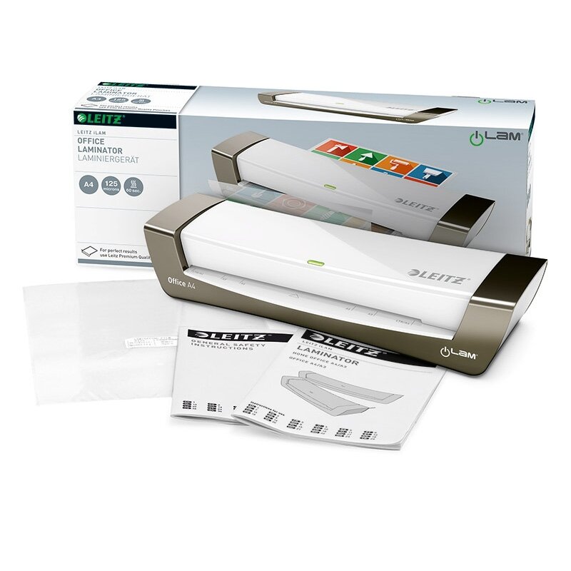 Laminavimo aparatas LEITZ iLAM OFFICE, A4, sidabro sp. 5 Laminavimo aparatas LEITZ iLAM OFFICE, A4, sidabro sp. 5