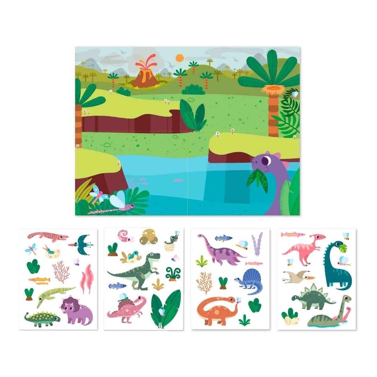 Lipdukų žaidimas su plakatu – Dinozaurai 2 Lipdukų žaidimas su plakatu – Dinozaurai 2
