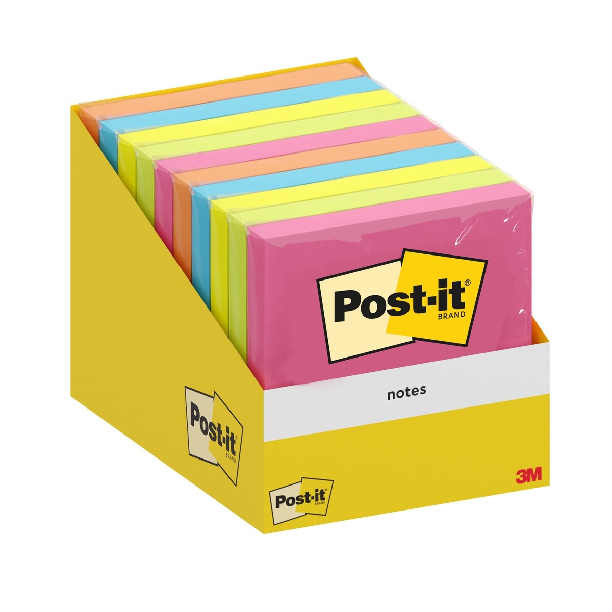 Lipnūs lapeliai Post-it®, 76 x 76 mm, 100 lapelių , įv. spalvų