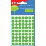 Lipnios etiketės APLI, apvalūs, diam., 13 mm, 18 l., žalias