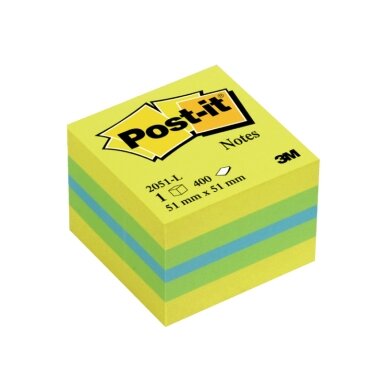 Lipnių lapelių kubas POST-IT MINI LEMON, 51 x 51 mm, 400 lapelių, įvairios spalvos Lipnių lapelių kubas POST-IT MINI LEMON, 51 x 51 mm, 400 lapelių, įvairios spalvos