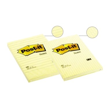 Lipnūs lapeliai POST-IT, 102 x 152 mm, 100 lapelių, linijomis, geltona Lipnūs lapeliai POST-IT, 102 x 152 mm, 100 lapelių, linijomis, geltona