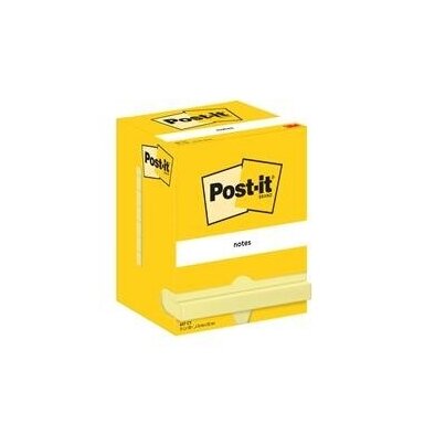 Lipnūs lapeliai POST-IT, 76x102mm, pakuotėje 12 blokelių po 100 lapelių, geltona Lipnūs lapeliai POST-IT, 76x102mm, pakuotėje 12 blokelių po 100 lapelių, geltona