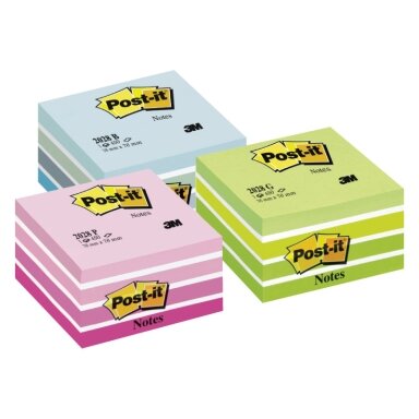 Lipnūs lapeliai POST-IT Akvarelė kubas, 450 lapelių, 76 x 76 mm, mėlynos ir baltos spalvos derinys Lipnūs lapeliai POST-IT Akvarelė kubas, 450 lapelių, 76 x 76 mm, mėlynos ir baltos spalvos derinys
