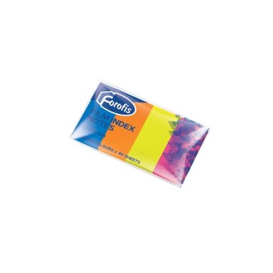 Lipnūs žymekliai FOROFIS 20 x 50 mm, plastikiniai, 4 spalvos Lipnūs žymekliai FOROFIS 20 x 50 mm, plastikiniai, 4 spalvos