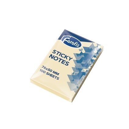 Lipnūs lapeliai FOROFIS, 76 x 50 mm, 100 lapelių, geltona Lipnūs lapeliai FOROFIS, 76 x 50 mm, 100 lapelių, geltona