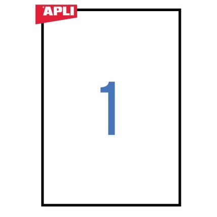 Lipnios etiketės APLI, 210 x 297 mm, A4, 1 lipdukai lape, 25 lapai, balta Lipnios etiketės APLI, 210 x 297 mm, A4, 1 lipdukai lape, 25 lapai, balta