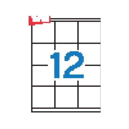 Lipnios etiketės APLI, 70 x 67,7 mm, A4, 12 lipdukai lape, 100 lapų, balta 1