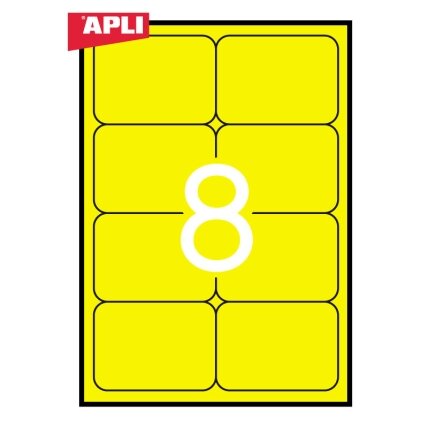 Lipnios etiketės APLI, 99,1 x 67,7 mm, A4, 8 lipdukai lape, 20 lapų 1 Lipnios etiketės APLI, 99,1 x 67,7 mm, A4, 8 lipdukai lape, 20 lapų 1