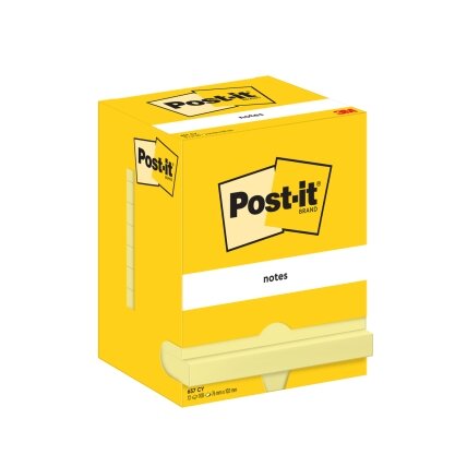 Lipnūs lapeliai POST-IT, 76x102mm, pakuotėje 12 blokelių po 100 lapelių, geltona 1 Lipnūs lapeliai POST-IT, 76x102mm, pakuotėje 12 blokelių po 100 lapelių, geltona 1