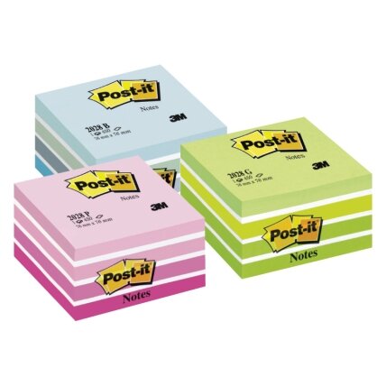 Lipnūs lapeliai POST-IT Akvarelė kubas, 450 lapelių, 76 x 76 mm, mėlynos ir baltos spalvos derinys Lipnūs lapeliai POST-IT Akvarelė kubas, 450 lapelių, 76 x 76 mm, mėlynos ir baltos spalvos derinys