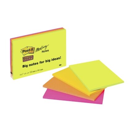 Lipnūs lapeliai POST-IT „Super sticky“, 200 x 149 mm, 4 vnt./pak. Lipnūs lapeliai POST-IT „Super sticky“, 200 x 149 mm, 4 vnt./pak.