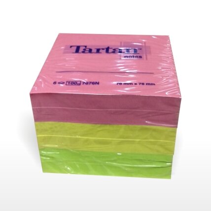 Lipnūs lapeliai TARTAN neon, 76 x 76 mm, 6 vnt./pak, įvairios spalvos Lipnūs lapeliai TARTAN neon, 76 x 76 mm, 6 vnt./pak, įvairios spalvos