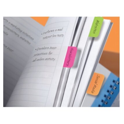 Lipnūs žymekliai POST-IT, 25,4 x 38 mm, 3 spalvos 1 Lipnūs žymekliai POST-IT, 25,4 x 38 mm, 3 spalvos 1