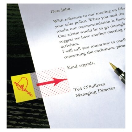 Lipnūs žymekliai POST-IT Parašas, 25,4 x 43,2 mm, 50 lapelių 1 Lipnūs žymekliai POST-IT Parašas, 25,4 x 43,2 mm, 50 lapelių 1