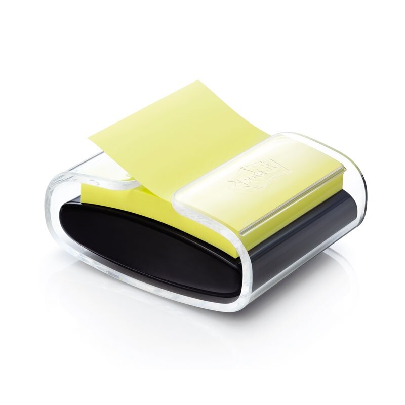 Lipnių lapelių dėklas Post-it® Z-Notes PRO, juodos spalvos/skaidrus Lipnių lapelių dėklas Post-it® Z-Notes PRO, juodos spalvos/skaidrus
