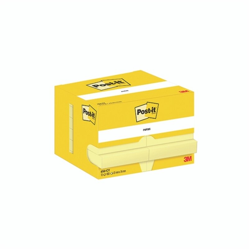 Lipnūs lapeliai POST-IT, 51x76mm, 12 vnt./pak., geltonos sp. Lipnūs lapeliai POST-IT, 51x76mm, 12 vnt./pak., geltonos sp.