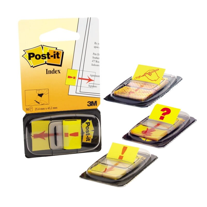 Lipnūs žymekliai POST-IT Parašas, 25,4 x 43,2 mm, 50 lapelių Lipnūs žymekliai POST-IT Parašas, 25,4 x 43,2 mm, 50 lapelių