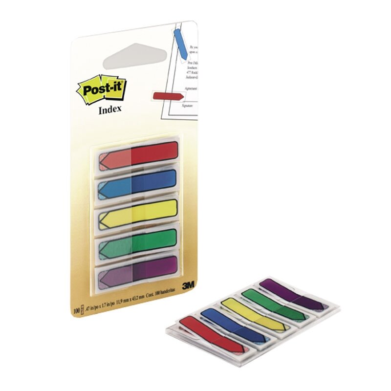 Lipnūs žymekliai POST-IT Strėlytės, keičiami, 5 spavos Lipnūs žymekliai POST-IT Strėlytės, keičiami, 5 spavos