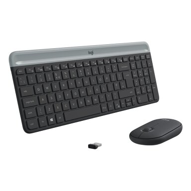  Logitech MK470 Slim Combo Wireless Keyboard + Mouse, US, Graphite
