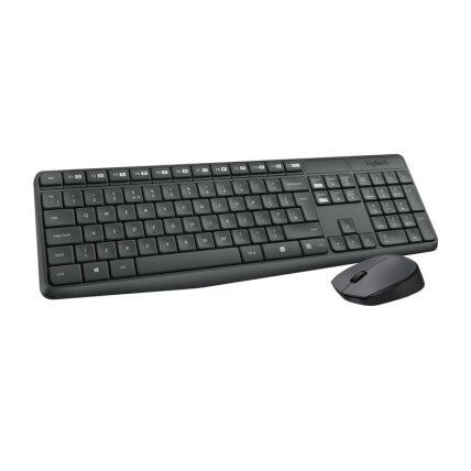 Logitech MK235 Combo Belaidė klaviatūra + pelė, US, Pilka Logitech MK235 Combo Belaidė klaviatūra + pelė, US, Pilka
